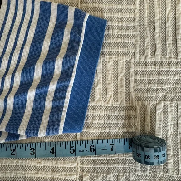 Vintage Lacoste Blue Striped Polo Shirt - Picture 10 of 12